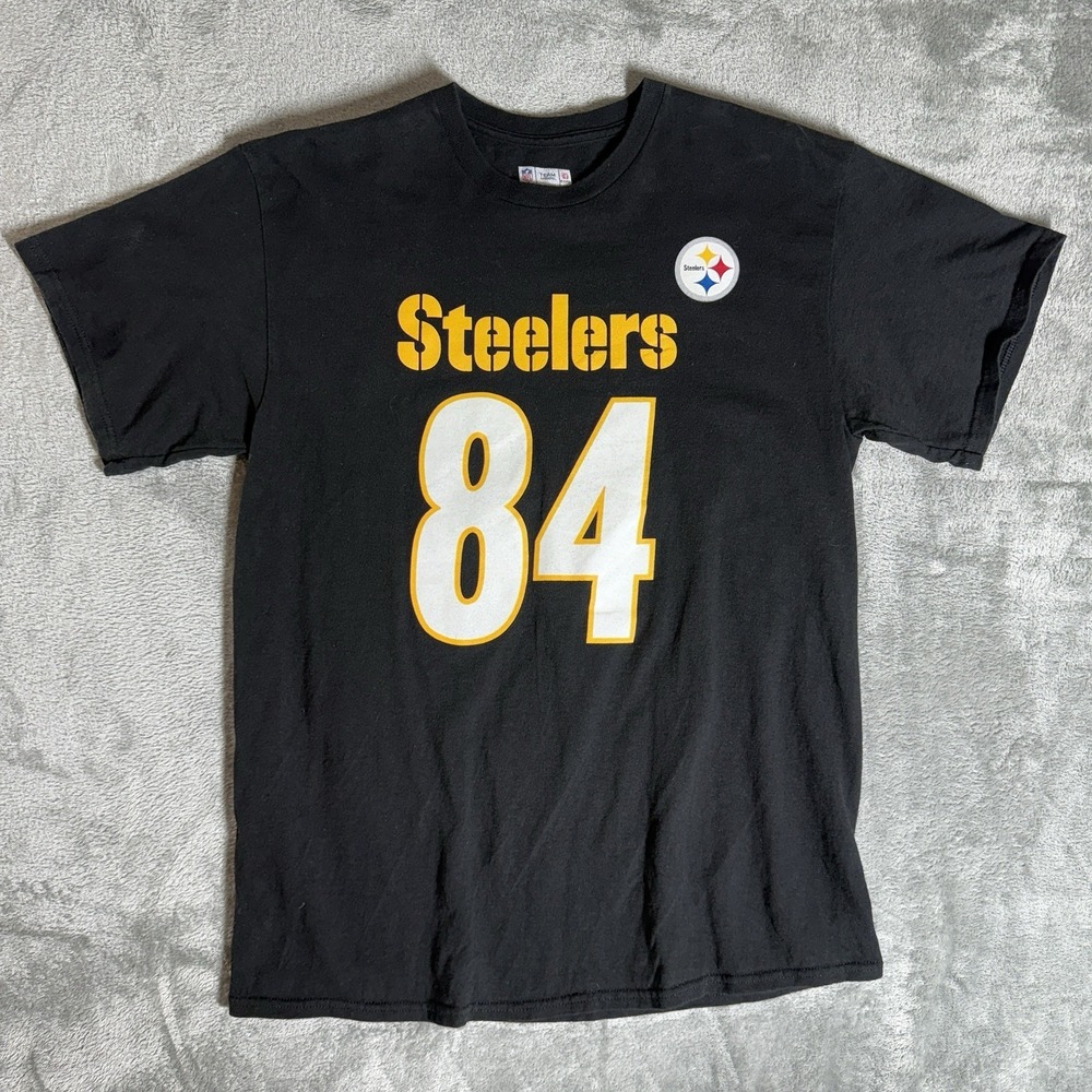 NFL Team Pittsburgh Steelers Antonio Brown #84 Black T-Shirt Large